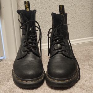 Dr. Martens Black Leather Combat Boots